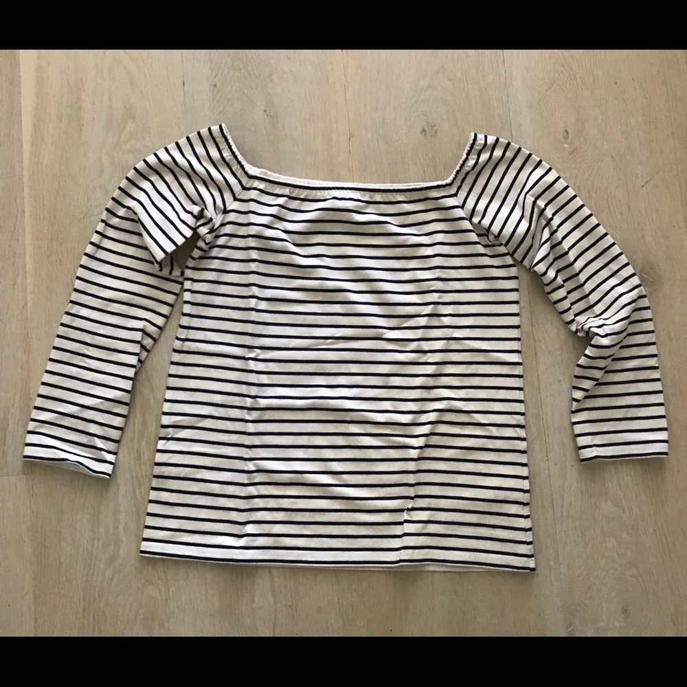 Theory off the shoulder striped top size P
